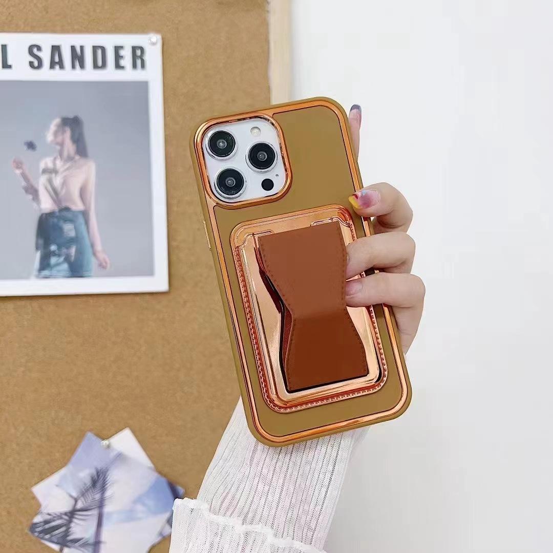 

Применимо к Apple 15 Гальванизированный Держатель для Карт Чехол для Мобильного Телефона IPhone 13 Чехол Защитный ТПУ с Большим Отверстием Max Apple 14/15 Plus Universal