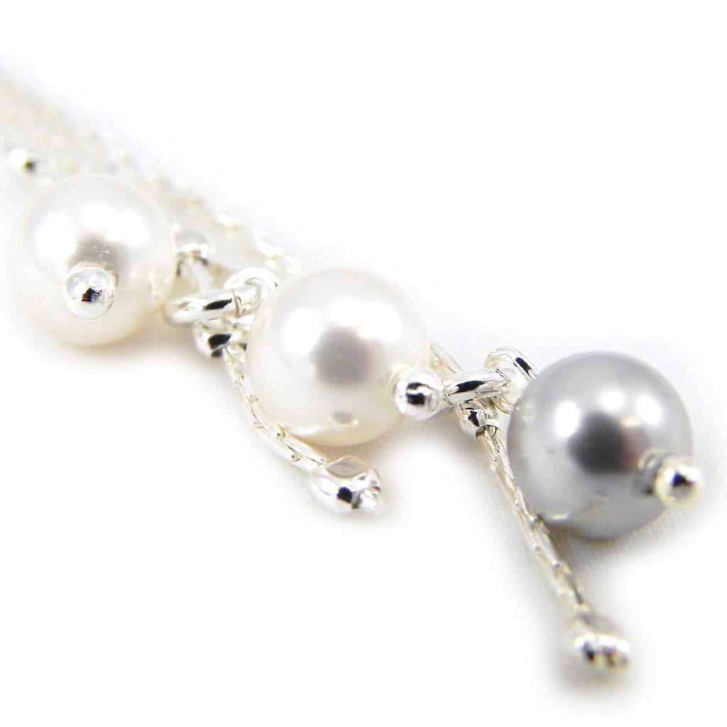 Les Trésors De Lily [G1916] - Silver Earrings 'Sissi' White Gray