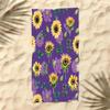 Sonnenblumen Strandtuch, Saugfähiges Gelbe Blume Badetuch Geschenke für Kinder Mädchen, Mikrofaser Sandfrei Schnelltrocknend Sport Reisehandtücher