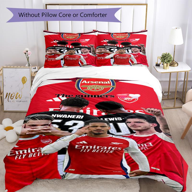 Arsenal Football Player Comforter Cover Set Design for Playroom Lightweight Christmas Gift