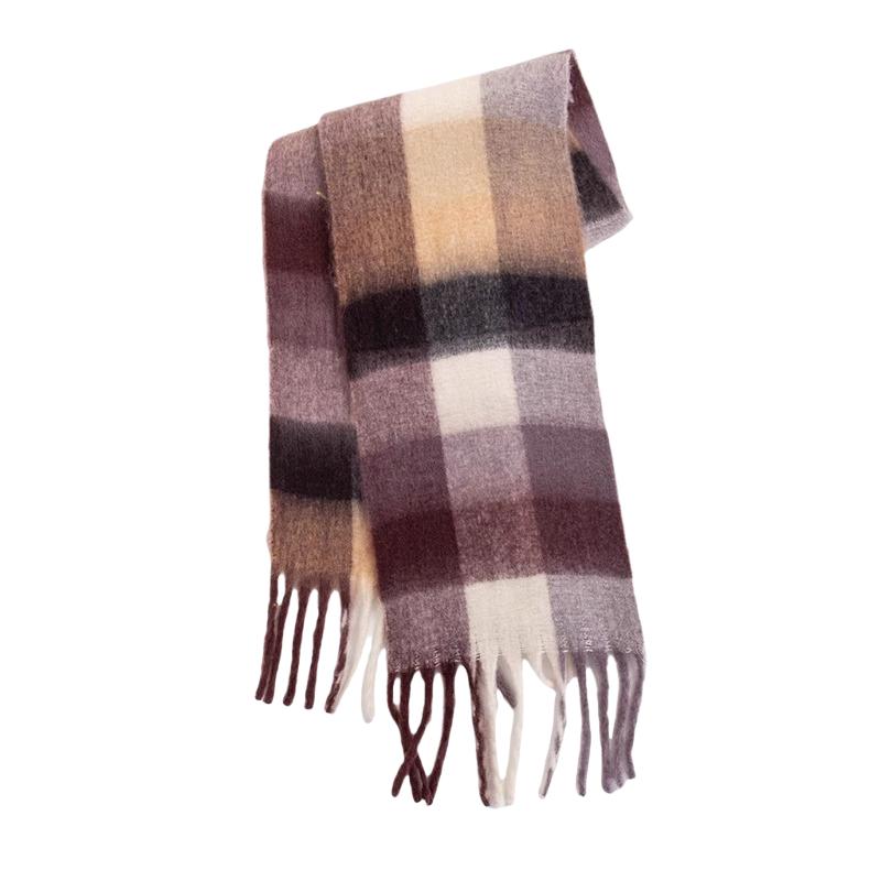 Winter Scarf For Women Luxury Cashmere Warm Rainbow Plaid Pashmina Blanket Shawl Thick Soft Bufanda Wraps Long Poncho Echarpe