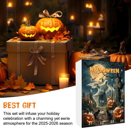 Halloween Countdown 24 Days Advent Calendar Mini Statues Multi-purpose Holiday Countdown Small Creepy Resin Figurines Set