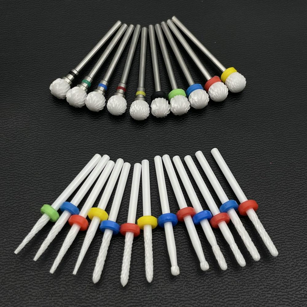 1Pc White Ceremic Nail Drill Bits Ceramic Cuticle Clean Bur Rotary Milling Cutters for Manicure Pedicure Dental Polishing Burs