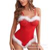 European & American Christmas Erotic Role Play Mesh Bodysuit Set