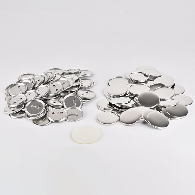 50Set 25-75Mm Metal Badge Pin Button Maker Parts Diy Blank Badge Button Parts For Art Crafts Making Iron-Base Badges Set