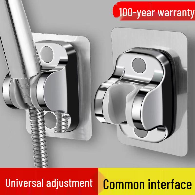 Adjustable No-Punch Universal Shower Head Holder - Plastic Bathroom Gadget