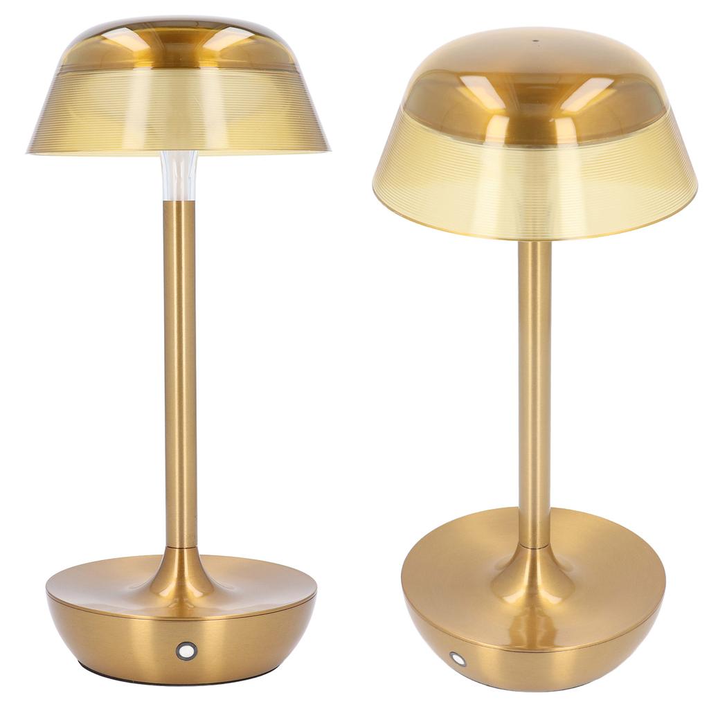 Golden Cordless Table Lamp Rechargeable Touch Control 3 Color Dimmable Battery Powered Desk Lamp for Restaurant Bedroom