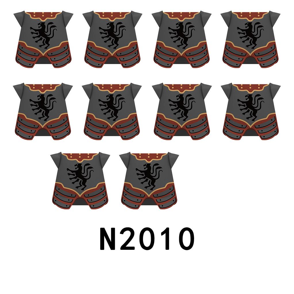 Mittelalterliche Militärburg Ritter Rüstung Bausteine Schulterpanzer Rüstungszubehör Roter Löwe Schwarzer Adler Waffensteine Spielzeug