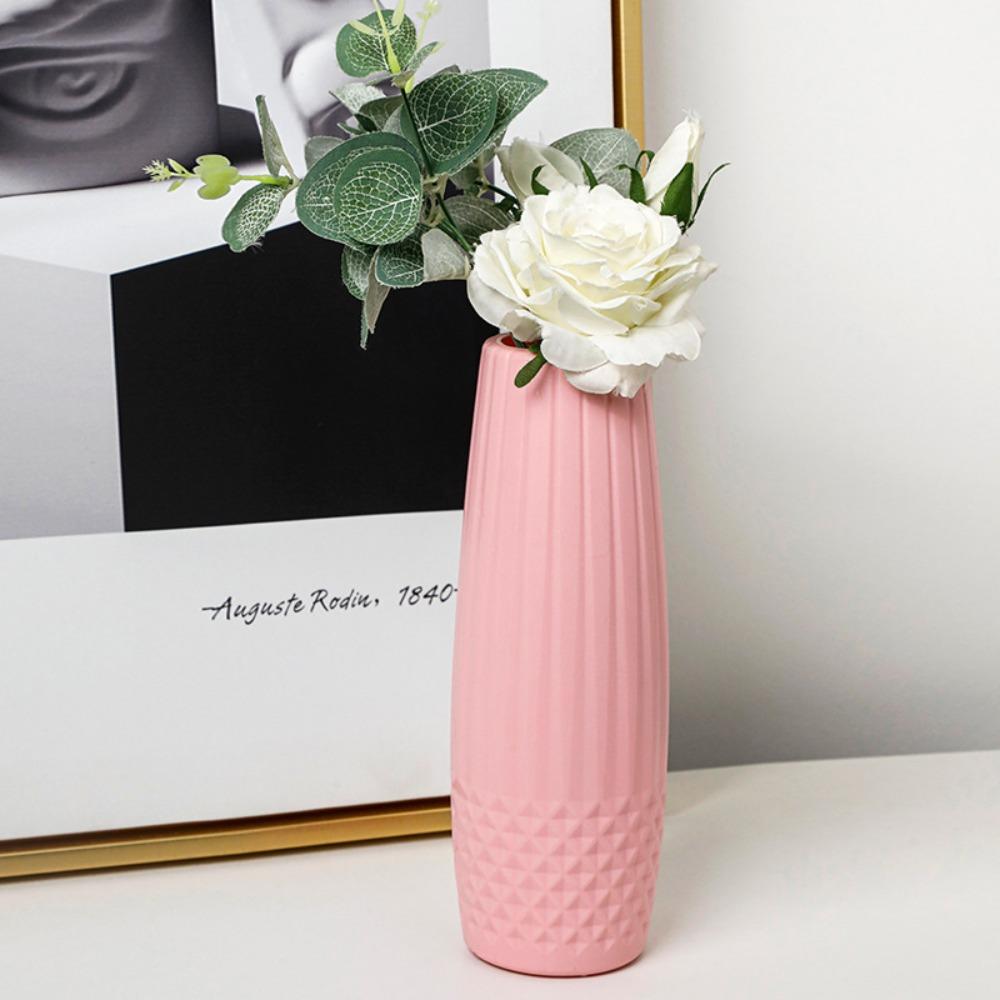 Diamond Design Flower Pot Imitation Ceramic Flower Arrangement New Flower Vase  Home Decoration