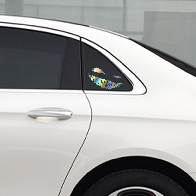 Demon Smiling Face Car Stickers RearWindshield Car Sticker Funny Auto BodvStyling Decoration Window Sticker VinyWaterproof