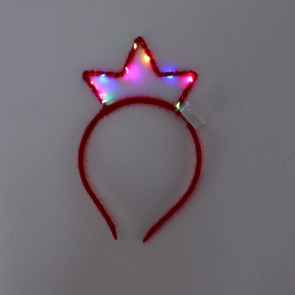 10pcs LED Headband 3 Flashing Modes Glow In The Dark Crown Headband Hair Hoop for Birthday Concerts Parties