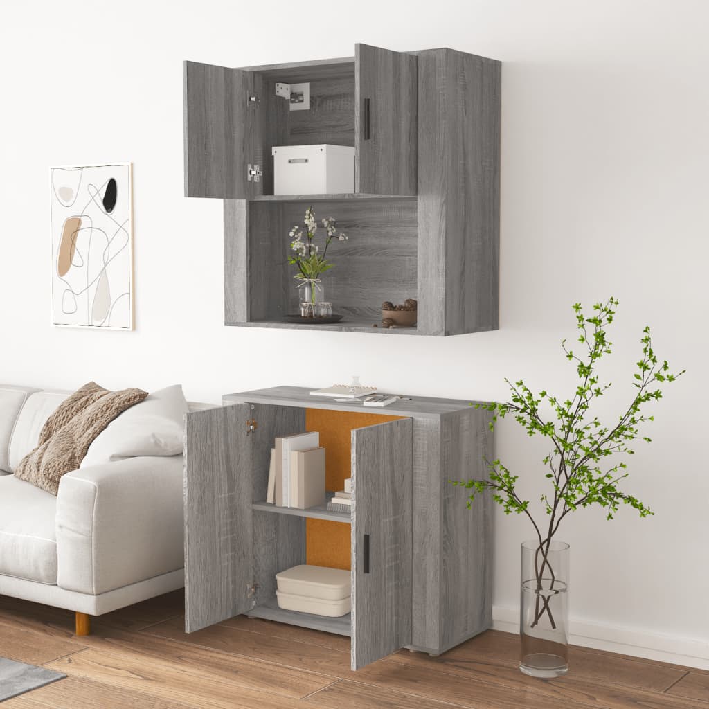 Highboard Gray Sonoma Wood Based Panel