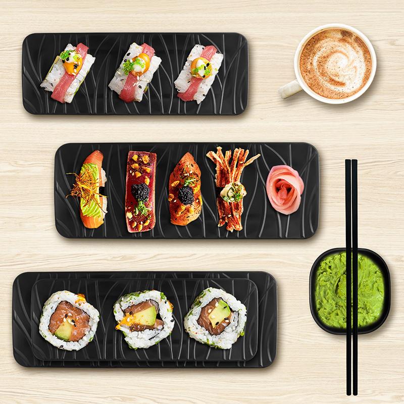 3-teiliges Set Sushi-Teller im japanischen Stil Elegantes Design Vielseitiger japanischer Sushi-Teller Sushi-Servierutensilien Dessertteller