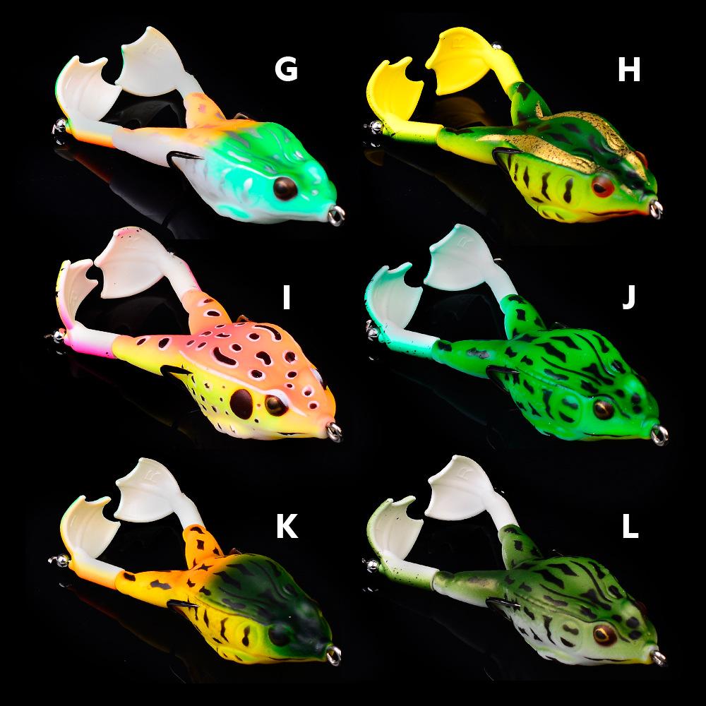 Köder Weicher Köder Gedrehter zweibeiniger Donnerfrosch 9,5 cm Schwarzer Fisch tötet 12-farbigen bionischen Kunstköder