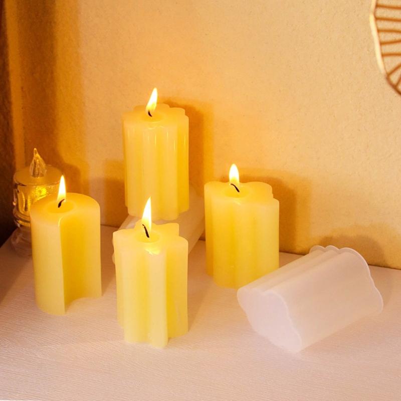 Pyramid Pillar Candle Molds for DIY Candle Gypsum Ornament Christmas Gift, Pillar Candle Molds