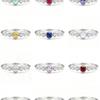 S925 Silver Zodiac Ring with Yellow Crystal, Sapphire, and Multi-colored Gemstones - Versatile Stackable Design.