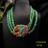 Exquisite Stone Beaded Multi-layer Necklace Copper Wax Inlaid Colored Stone Pendant Necklace High-end Jewelry for Women