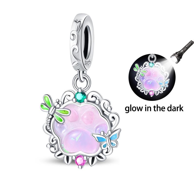 Copper Glow-In-The-Dark Firefly Butterfly Deer Charms Beads Pendants Fit Qikaola Original Bracelets Diy Birthday Jewelry