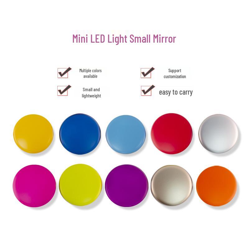 Folding LED Makeup Mirror with Light, Double-Sided, 2X Magnification, Compact and Portable.
