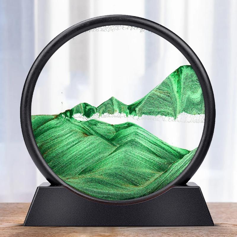 7 inch nisip mișcător Nisip Vedere Deep Sea Art Picture Clepsidra Afișare dinamică 3D Mișcare Nisip Pictură Home Office Decoration Cadouri