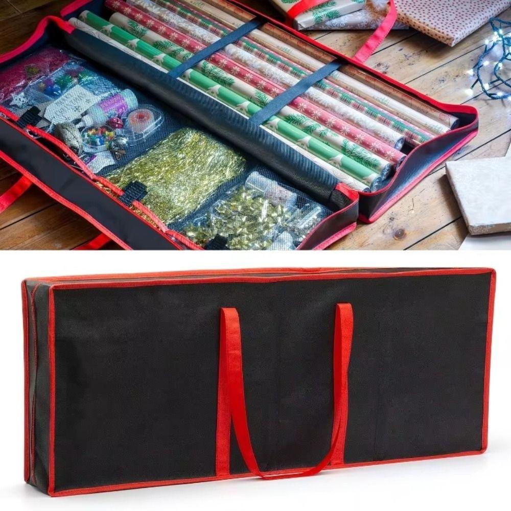 Large Capacity Christmas Wrapping Paper Storage Bag Dustproof Washable Christmas Decoration Storage Bag Multipurpose