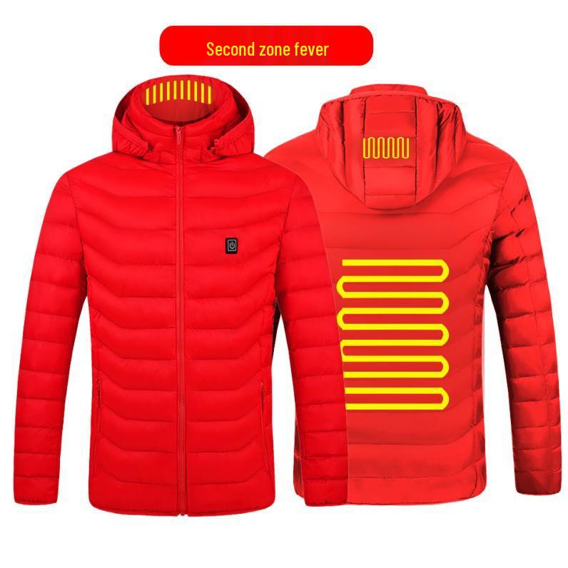 Dual-Control Hooded Heated Jacket with Three-Speed Intelligent Temperature Heating
