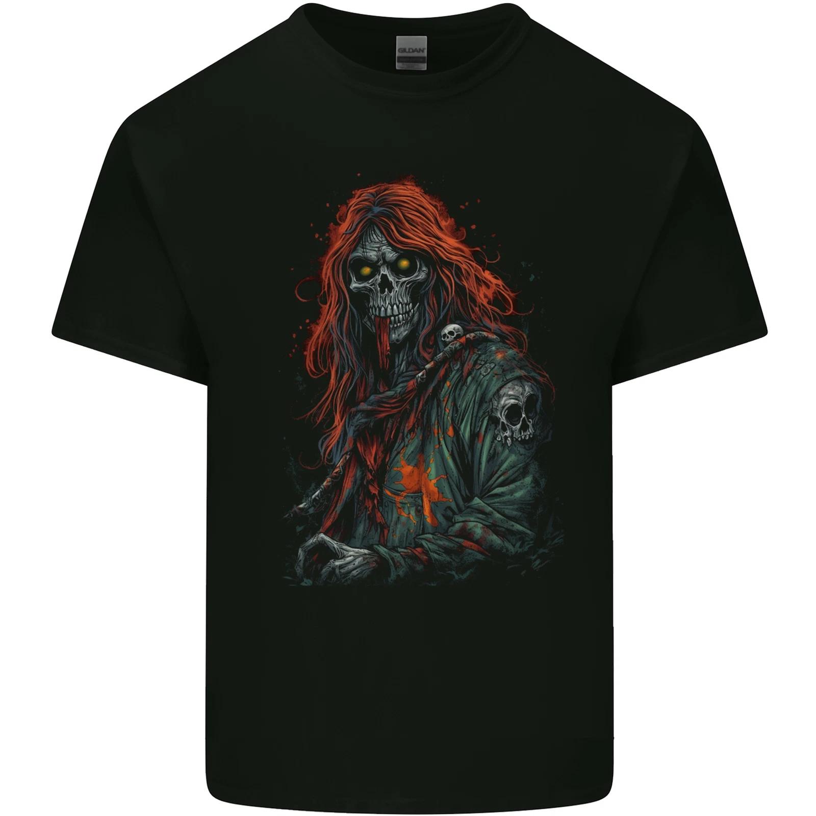 Skull Punk From Hell Grim Reaper Skull Kids T-Shirt Childrens 4XL