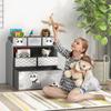 Kinder-Aufbewahrungseinheit, Spielzeug-Aufbewahrungs-Organizer, mit sechs Stoffboxen, für Schlafzimmer, Spielzimmer, Kinderzimmer - Grau