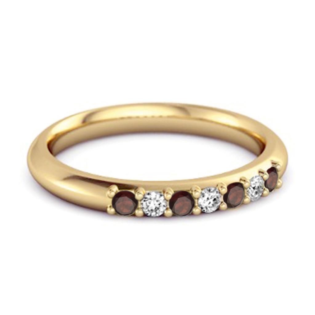 Garnet Eternity Stackable Ring - 925 Sterling Silver Gold Vermeil