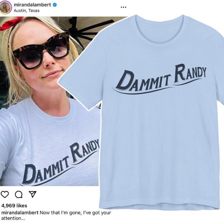 Miranda Lambert Dam.mit Randy T Shirt Unisex Cotton Short Sleeve Shirt S-5XL Unisex T-Shirt XL