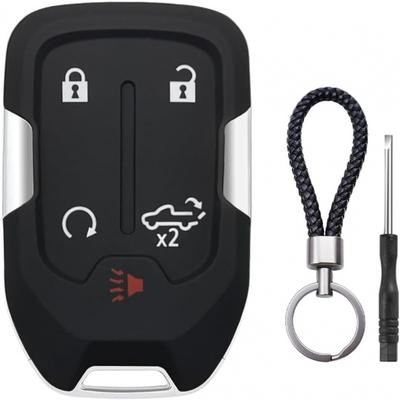 Key Fob Shell Case Replacement Fits for Chevy Silverado     and GMC Sierra 1500 2500HD 3500HD 5 Button Keyless Entry Remote Control Smart Car Key Fob