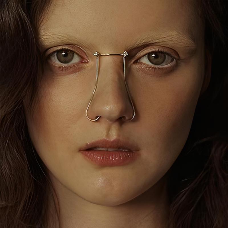 Punk-Stil Retro Nasenclip ohne Piercing Einzigartiger und Kreativer Nasenschmuck aus Kunstperlen
