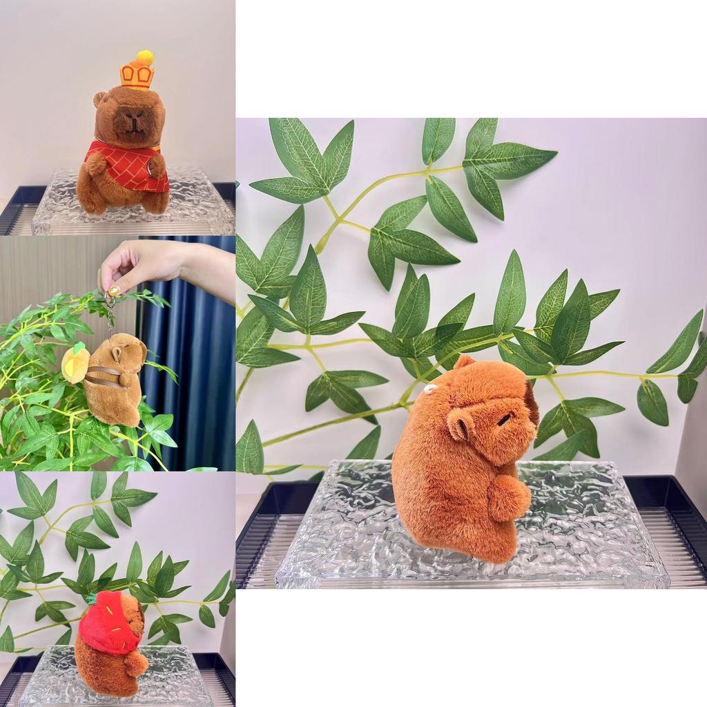 Adorable Plush Capybara Keychain Creative Animal Keyring Soft Toy Bag Charm