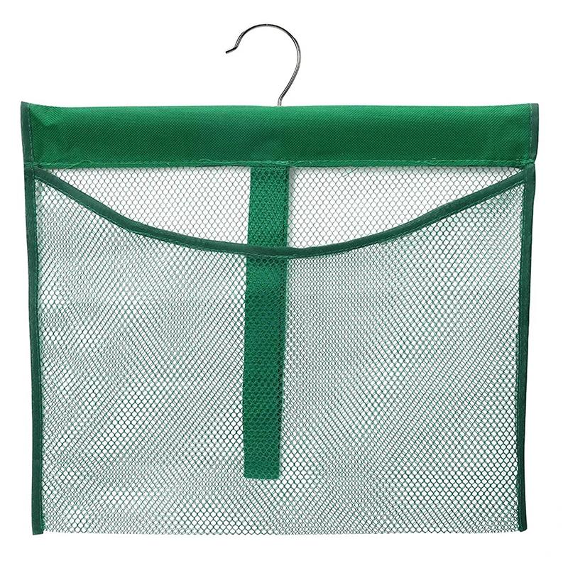 

Портативный настенный сетчатый карман Многоцелевая сетчатая подвесная сумка Складной дорожный органайзер для хранения ванных принадлежностей зелёный