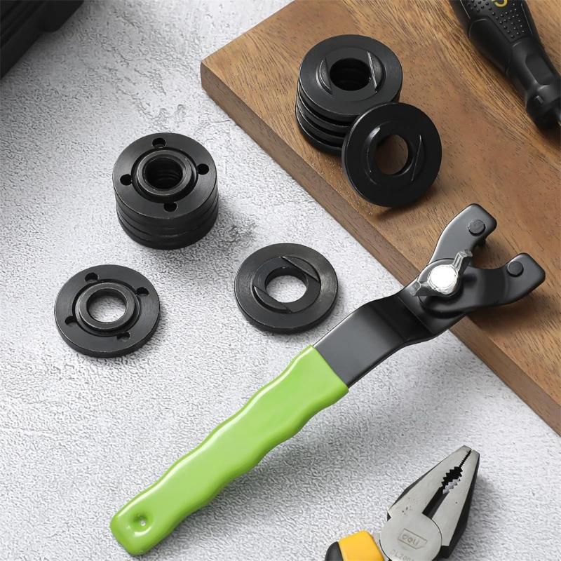 Grinder Wrench and Nut Set Grinder Flange Nut Set Industrial Grinder Component Spanner Set for Various Applications
