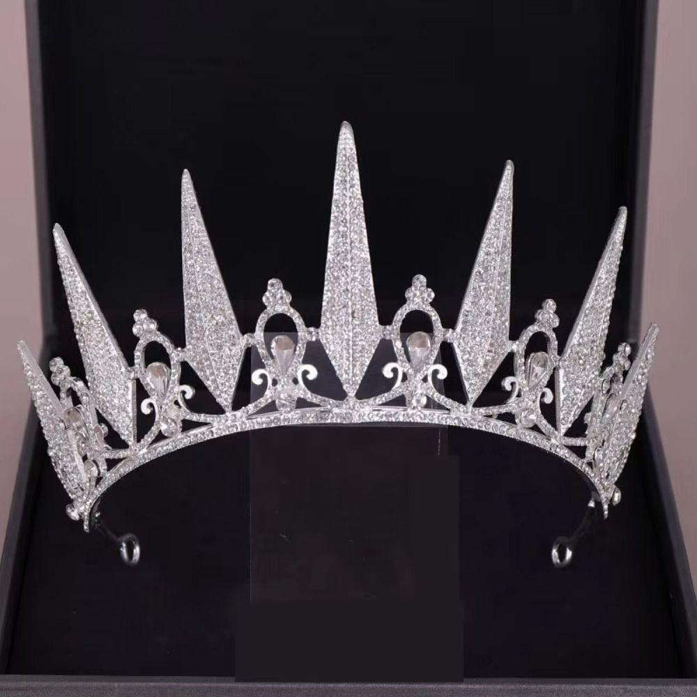 Baroque Rhinestone Crown Bar Mitzvah Crown Bride Tiaras Simple Princess Crowns  Girls
