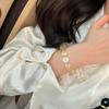 Handmade Natural Citrine Clear Quartz Beaded Bracelet Women Fresh Style Single Circle Design