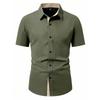 New Summer Men Clothes Spell Color Short Sleeve Shirt Men Lapel Fashion 100% Polyester Shirt Tops