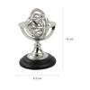 Wood Sphere Globe (floored base - 4 inch , globe size : 9 x 5 inch, Brown)