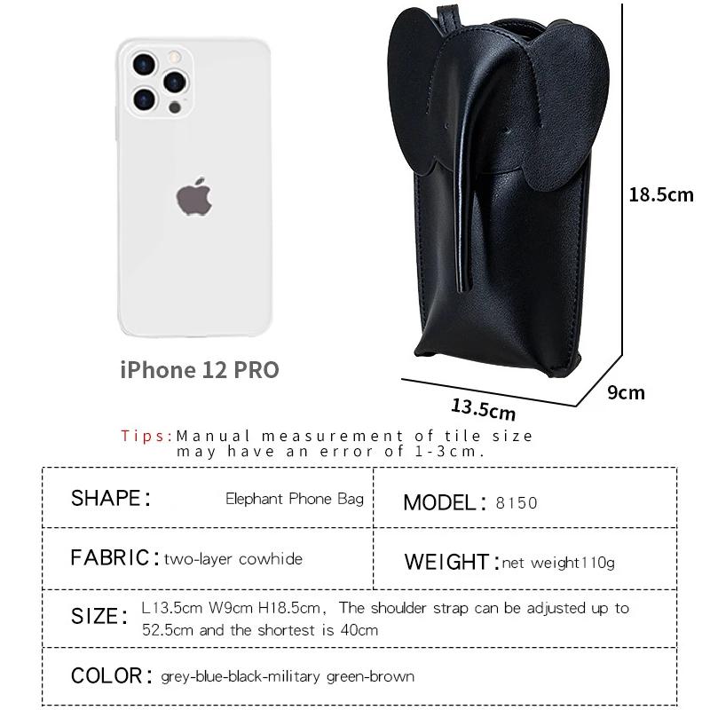 Módní dámská taška přes rameno na mobilní telefon Kožená crossbody taška pro ženy Nová taška na karty Messenger taška Sloní šedá Dámské tašky