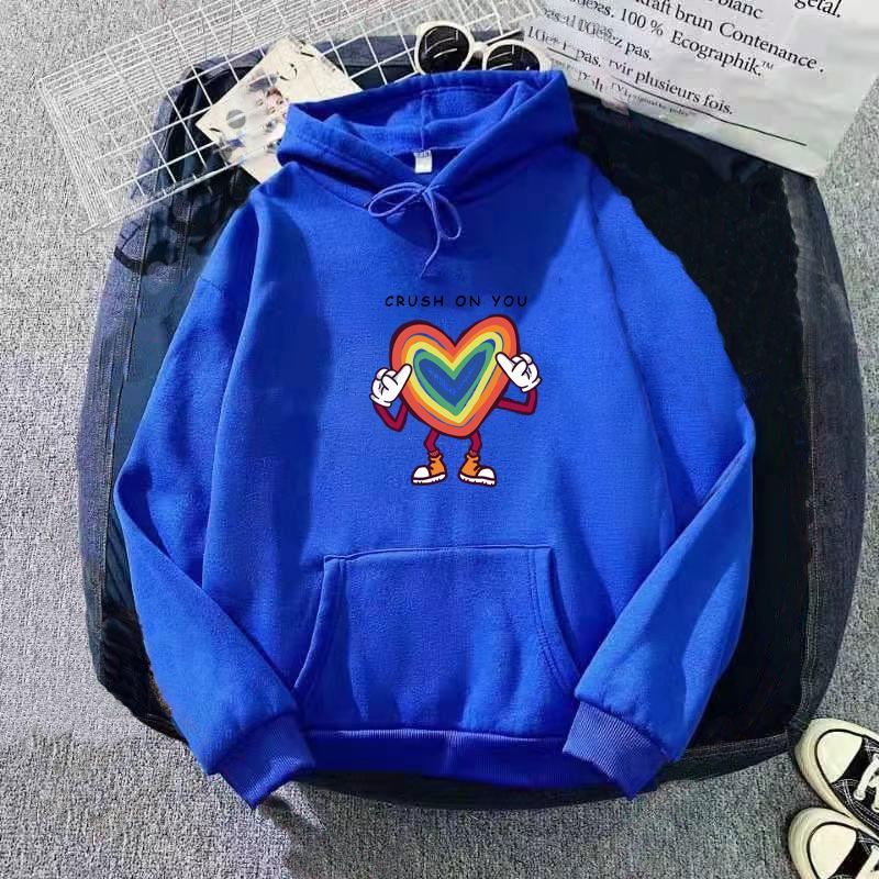 Ladies Funny Pattern Print Pullover Hooded Hoodie for Autumn Winter Women Plus Size Plush Loose Casual Sweatshirt for Students