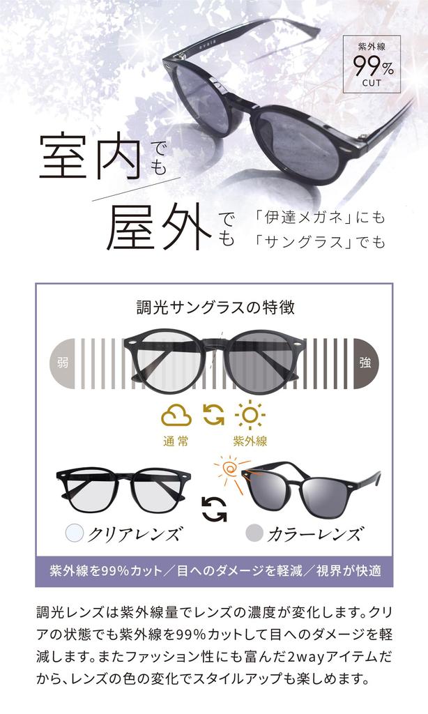 Fujita Optical Evais Photochromic Sunglasses for Men and Popular UV TR90 Women, Protection, 99.9% Visibility, Lightweight, Boston/Wellington Style,