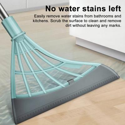 Broom with Silicone Brush Heads Stainless Steel Rods Easy Assembly Interior Surface Cleaner Cleaning Tool