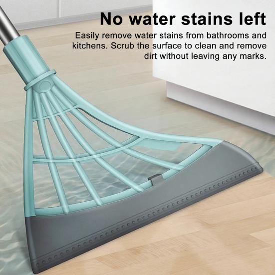 Broom with Silicone Brush Heads Stainless Steel Rods Easy Assembly Interior Surface Cleaner Cleaning Tool