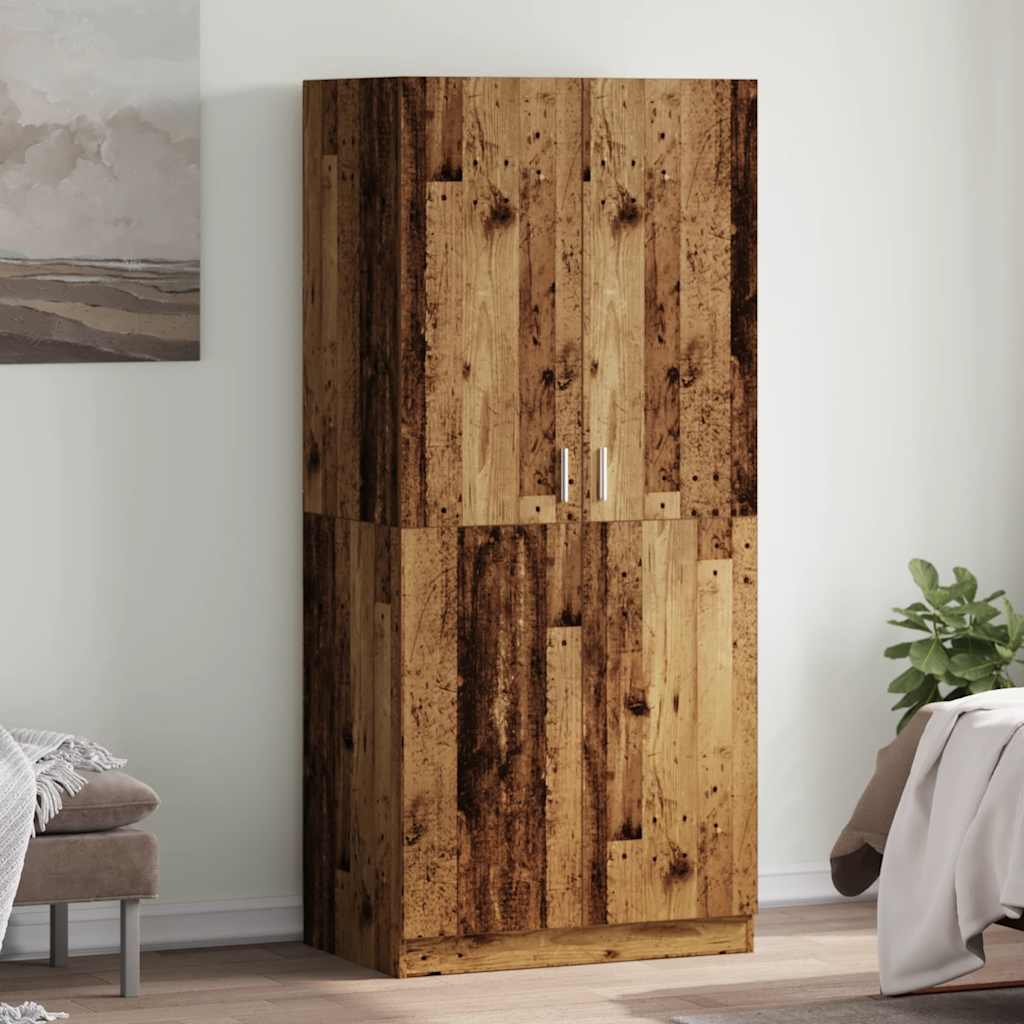 Vidaxl Armadio, Legno Vecchio, 90X52X200 Cm, Materiale Derivato dal Legno