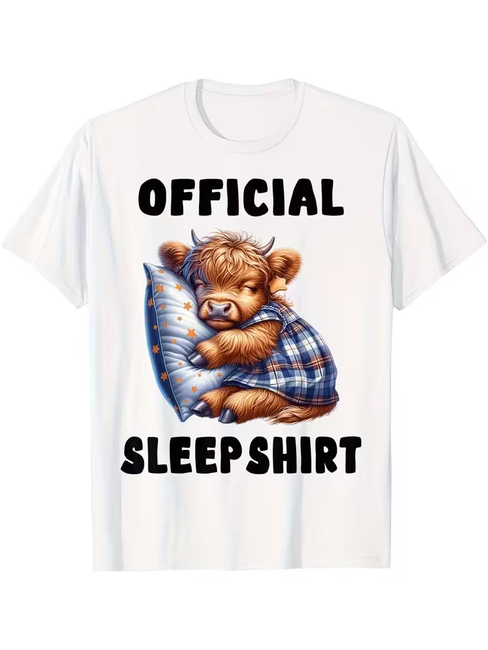 Корова Шотландской Высокогорной Породы - Официальная Пижамная Рубашка Ночная Рубашка Футболка XXXXL