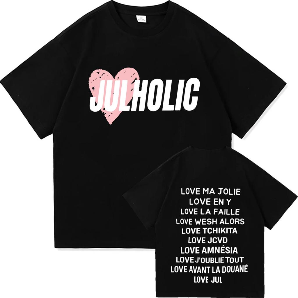 Rapper Jul Love Hip Hop T Shirt Unisexs Womens Clothing Pop Music Tshirt Cozy Cotton Short Sleeve Oversized Fans Casual Tshirts
