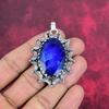 Blå safir anheng, håndlaget edelstens anheng, 925 solid sterling sølv anheng Antikke smykker, for forlovelsesgave