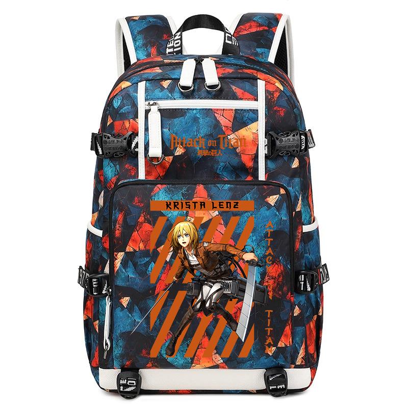 Attack On Titan Anime Print Student Backpack Large Capacity Casual Daypack for Boys Girls School Travel