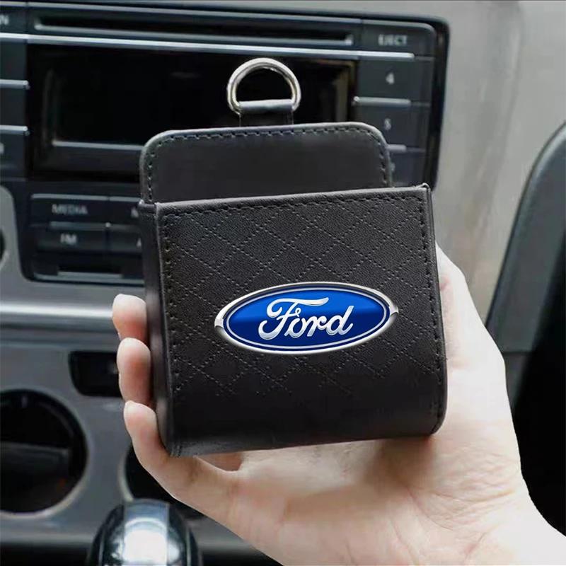 Car Storage Bag Car Air Outlet Debris Bag Hanging Organizer Box For Ford Raptor Fiesta Focus2 3 4 Mondeo Ecosport Mustang Fusion